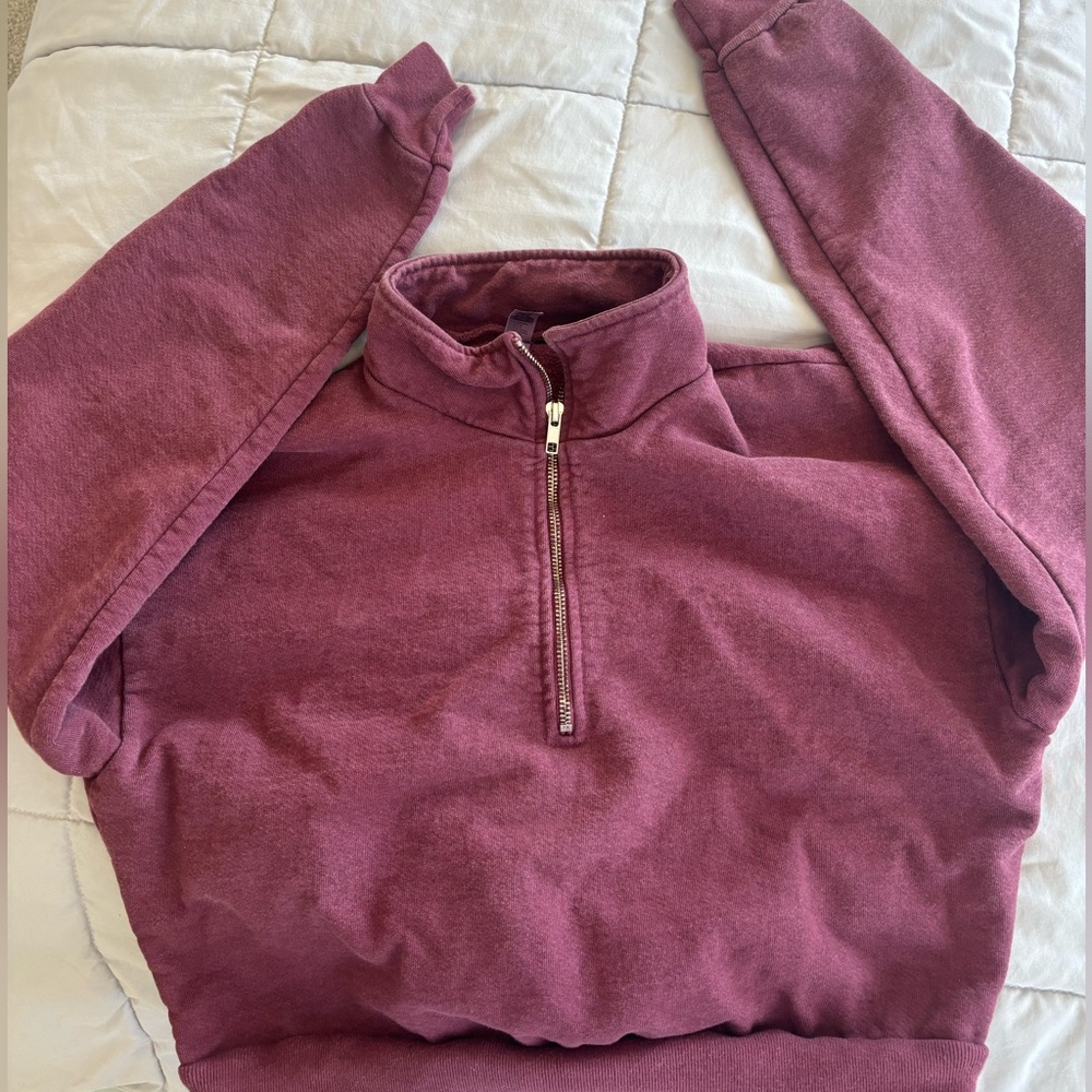 Los Angeles Apparel Maroon Half-Zip Sweater
